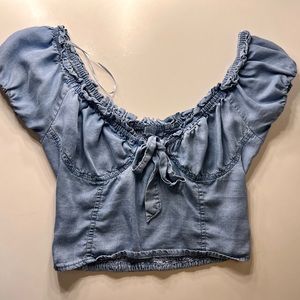 Small denim crop top